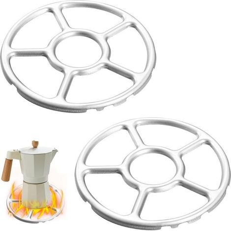 2 Pièces Réducteur Gaz En Métal Pour Plaque De Cuisson - 15.5Cm Diagonale - Support Universel Pour Carafes Et Petits Récipient (1/5)