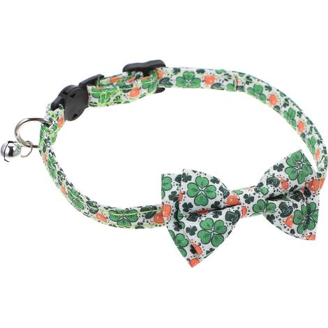 Collar para gatos con diseño de lazo para mascotas, color verde. (1/5)