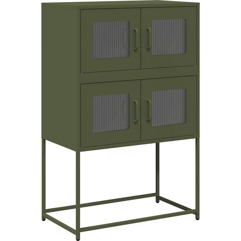 Maison Exclusive - Credenza Verde Oliva 68x39x107 cm in Acciaio