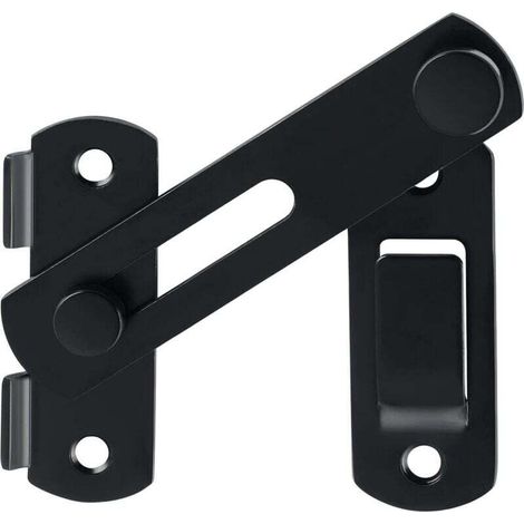 Schiebetürriegel mit Schrauben für Türen, Fenster, Schränke und Gärten, mattschwarze Oberfläche, Edelstahl - Crezuo (1/4)