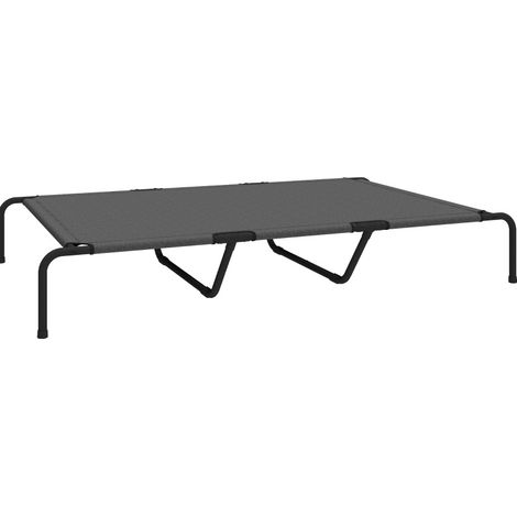 CHICFURN Letto rialzato per cane 152 x 94 x 23 cm grigio, rete in poliestere, per cani grandi (1/5)