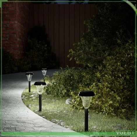Lampes solaires d'allées et piquets de sol - FAFEISY - Motifs projetés - 12 pièces - IP44 étanche - Allumage automatique (1/5)