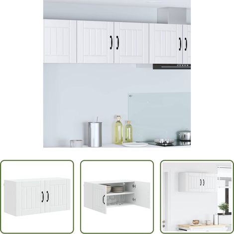 Küchenwandschrank - Küchenschrank Weiß 80 x 31 x 40 cm Holzwerkstoff (1/5)