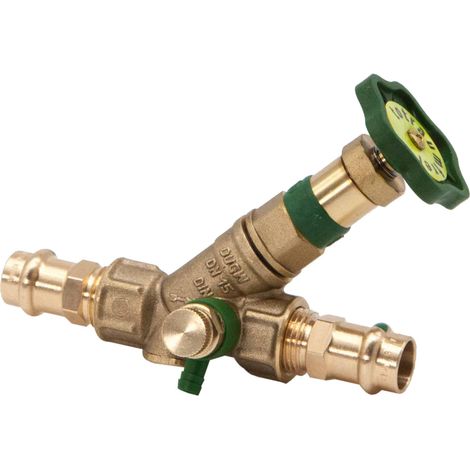 JS Vanne KFR avec raccord à sertir (filetage intérieur), avec vidange, avec tige non montante, DN15, Diamètre de sertissage 15mm, Testé DVGW, 0016381500001 (1/2)