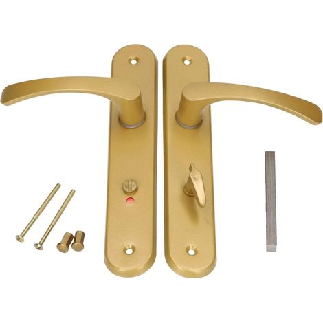 Poignée de Porte 72 mm Gauche Droite WC Porte de Chambre Plaque Longue Aluminium (1/5)