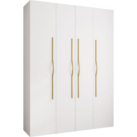 Armario Hartford 564, Blanco, 246x180x52cm, Puertas de armario: Con bisagras, Número de estantes: 0 (1/5)