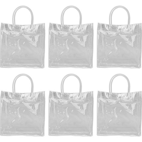 Lot de 20 sacs cadeaux transparents grande capacité, simples et multifonctionnels (20 x 20 x 8 cm), en PVC, pour emballer des fleurs et des bonbons. (1/5)