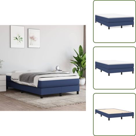 Boxspringbett mit Matratze Blau 120x200 cm Stoff - Boxspringbett - Doppelbett - Betten Blau - Matratze - Federkernmatratze (1/5)