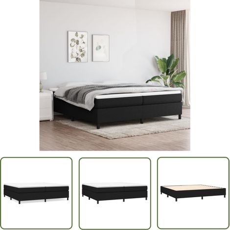 The Living Store Bettgestell ohne Matratze Schwarz 200x200 cm Stoff - Doppelbett - Boxspringbettwäsche - Lattenrost - Bettsofa - Schwarzes Bett (1/5)