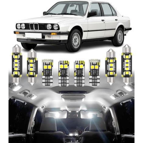 8pcs Car Interior LED Light Kit Replacement for 3 Series E30 Sedan Coupe Wagon Touring Cabrio 1983-1993 White Interior Lighting 6000K (1/5)