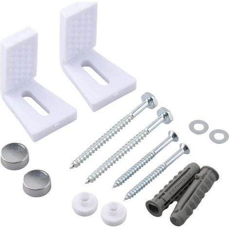 Kit Fixation WC au Sol,Vis Fixation WC, Fixation sur Pied Toilet, Kit de Fixation Cuvette WC y Compris Bouchon d'Extension, Support de Montage pour Fixation/Pièces de Rechange (1/5)