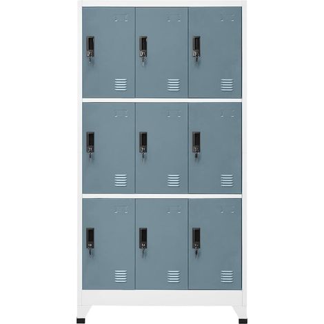 Maison Exclusive - Armadietto Grigio Chiaro e Scuro 90x45x180 cm in Acciaio (1/5)