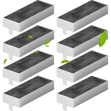 Lot de 8 filtres à charbon actif compatibles avec Siemens HZ9VRCR0 17004796, Bosch HEZ9VRUD0 17004811, 193 x 75 x 35 mm, accessoires pour hottes aspirantes, accessoires Clean Air (1/5)