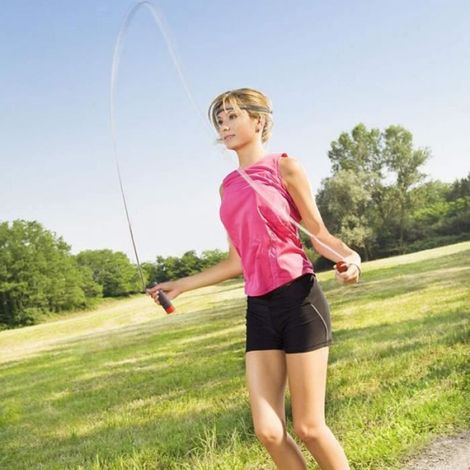 corde à sauter de fitness, corde à sauter réglable, convient aux activités de plein air ou de fitness (orange&janue,2 pcs) (1/4)