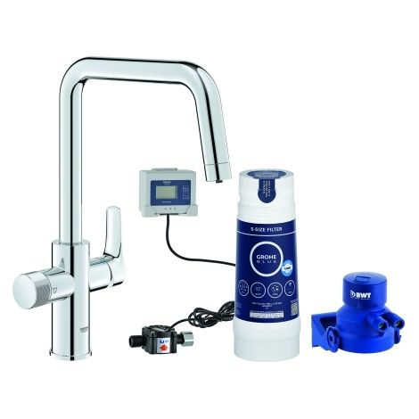Starter Kit GROHE Blue Pure Eurosmart 30584 U-Auslauf S-Filter chrom (1/3)