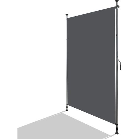 Stores verticaux d'extérieur — Fixation par clips, rétractables — Protection contre le vent et les regards pour balcons et terrasses — Matériau résistant aux intempéries — Manivelle incluse — 200 × 27