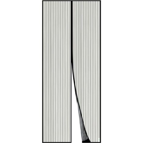 Moustiquaire Magnétique Pour Porte, Rideau en Maille, Joint Magnétique de Haut en Bas avec Fermeture Automatique, Maintient l'air frais à l'intérieur (90x210cm, Noir) (1/4)