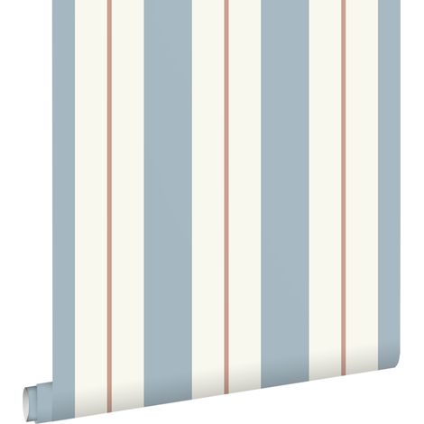 papier peint à rayures bleu gris  - ESTAhome (1/5)
