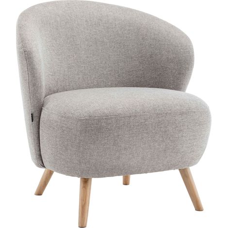 Fauteuil relax en bois et tissu beige