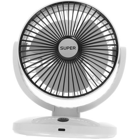 Ventilateur Usb Portable Rechargeable Petit Ventilateur De Bureau Avec Système De Circulation Air Pour Voyages Et Intérieur (1/5)