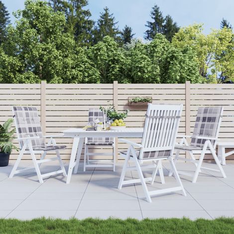 Gartenstuhlauflagen für Hochlehner 4 Stk. 120x50x3cm Stoff (1/5)