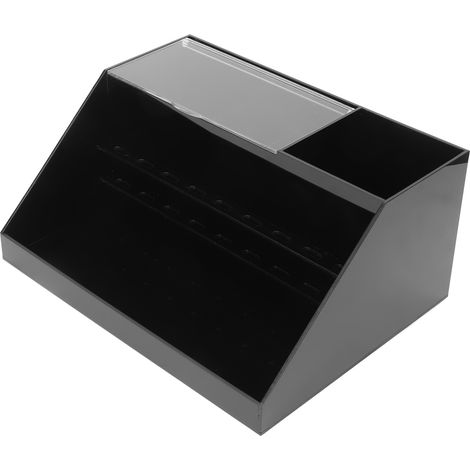 Boîte de rangement pour extensions de cils, 9 alvéoles, étui de présentation anti-poussière, maquillage, noir, organisateur de cils professionnel (1/5)