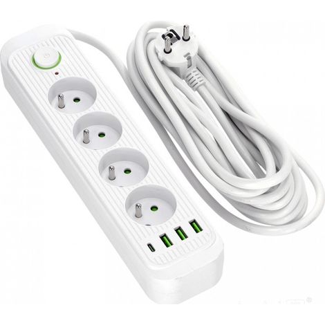 4GN+USB-Verlängerungskabel 5 m weiß (1/5)