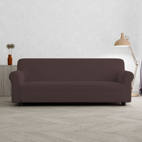 Italian Bed Linen Copridivano Bielastico PRETTY estensibile Marrone 3 Posti (1/5)