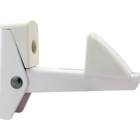 Automatic shutter stop – Door and gate – with screws and dowels – Stop closure for safety locking of the shutter – Maximum thickness 50 mm – Aluminium material colour: white (1/5)