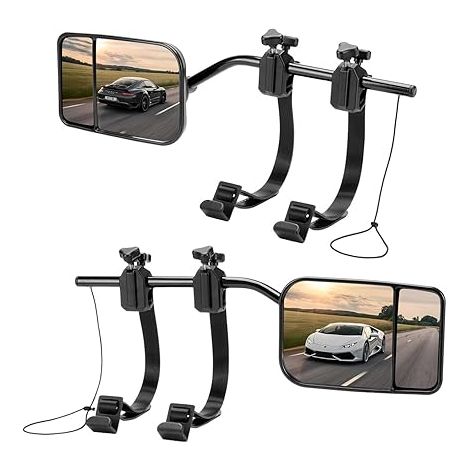 Convexe Rétroviseur Extérieur Camping Car Rétroviseur Caravane Voiture Retroviseur Caravane Universel Double Convexes Rétroviseurs Multi-angles (1/5)