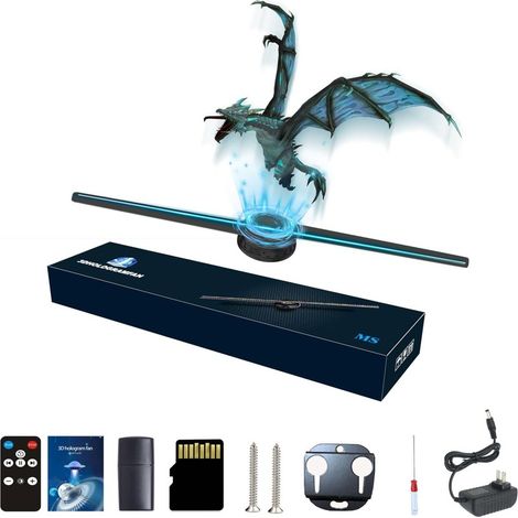 Ventilateur hologramme 3D, projecteur LED 42 cm, Wi-Fi, Bluetooth, télécommande (1/5)