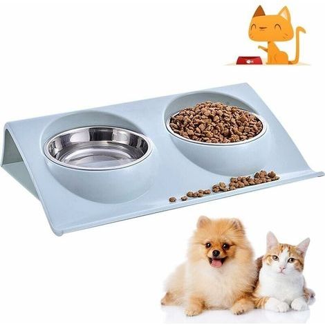 Non-slip Pet Bowl for Dogs and Cats, Non-slip Pet Bowl for Cats and Dogs, Dog, Cat, Kitten, and Puppy Bowl, Double Stainless Steel Pet Bowl with Non-slip Base - LIAIKI (1/4)