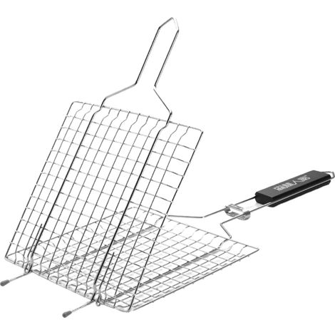 Panier à barbecue en métal avec poignée pliable, filet pour grillades de saucisses et pique-niques (1/5)