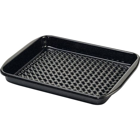Riess Classic Grilltasse eckig 32/42cm Emaille schwarz