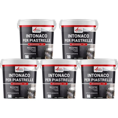 Intonaco per piastrelle del bagno e cucina, su pavimento e pareti - ARCAMINERAL - 5x 20 kg Carbonio - ARCANE INDUSTRIES