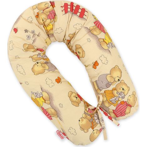 Längeres Schwangerschaftskissen für Schwangere zum Schlafen + abnehmbarer Bezug - Teddybär Geburtstag (1/5)