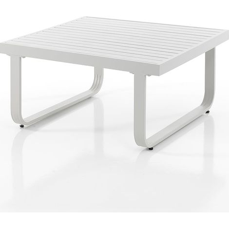 Tavolino quadrato basso da salotto in alluminio design industrial Aron (1/2)