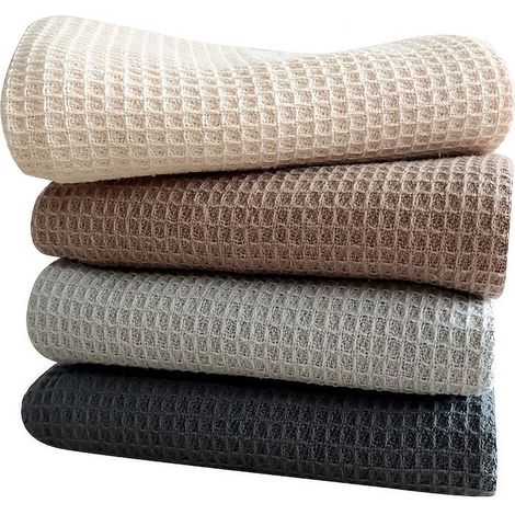 Dish Towel - Absorbent Terry Cloth Kitchen Towel - Square - 100% Cotton - Solid Color - Pack of 4 (1/5)
