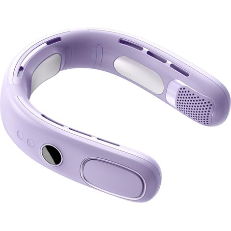 Ventilateur tour de cou portable sans pales à suspendre - Ventilateur miniature de climatisation rechargeable par USB,Violet (1/5)