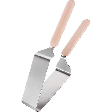 Coupe-gâteau - Spatule à gâteau - Acier inoxydable - 27 x 5 x 5 cm - Argent, rose - Ustensiles de pâtisserie (1/5)