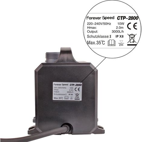 Super Eco Pompe de bassin, pompe à filtre, basse consommation, pompe à eau bassin koï, pompe ruisseau 3000L/H MNS (1/4)