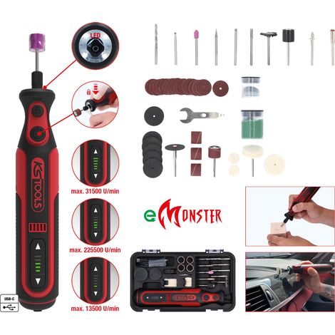 KS Tools eMONSTER Akku-Multifunktionswerkzeug-Satz mit 50 Zubehörteilen