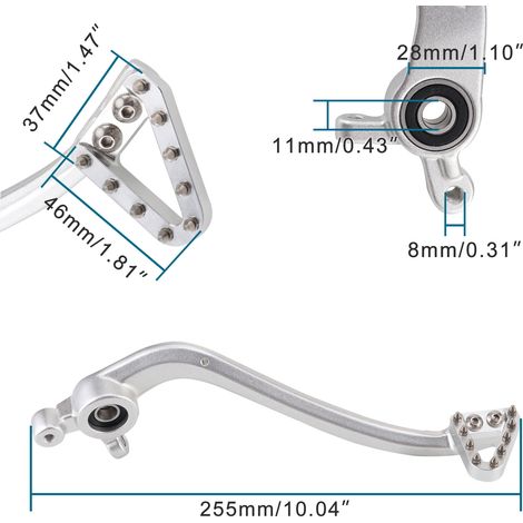 Silver Kvis K16/K18 Hengjian Air-cooled/NC Off-road Vehicle Brake Arm Brake Pedal Motorcycle (1/4)