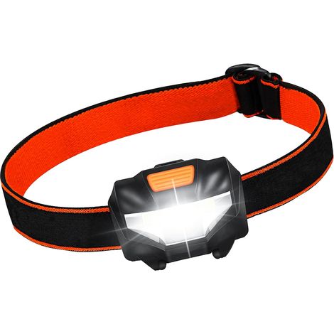 Lampe Frontale, Torche Frontale Puissante 3 Modes d'Eclairage 60° Réglable 140LM, Etanche et Léger, Lampe Torche LED pour Pêche, Camping, Lecture, Randonnée, Cyclisme, Course, 3 Piles AAA Inclus, (1/5)