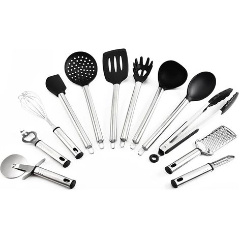 23pcs poignée en acier silicone casserole antiadhésive cuillère ustensiles ustensiles de cuisine ustensiles de cuisine (1/4)