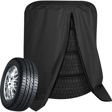 Universale Reifenabdeckung, Reifenschutzhülle, Große Reifentasche Wasserdicht für 4 reifen, 73  110 cm (Schwarz) (1/5)