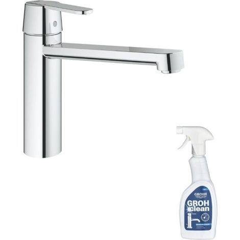 Robinet de cuisine GROHE Get chromé + nettoyant Grohclean