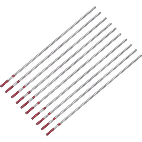 Kit de 10 électrodes en cérium-tungstène, pointe de soudage à l'arc sous argon de 150 mm, pour la maintenance mécanique industrielle (2,4 mm / 0,09 po). (1/5)