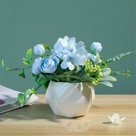RHG Fls artificielles avec pot de fls de pivoine - Faux fls en plastique - Décoration de table pour la maison (1/5)