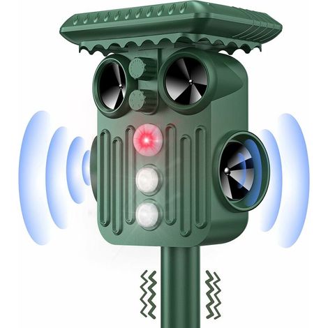 Répulsif Chat Exterieur, Ultrason Solaire Répulsif Chat Avec Flash Led, Ip66 Étanche Ultrason Animaux Solaire Pour Chats, Chiens, Oiseaux, Souris, Serpent (1/4)